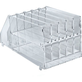 Global Approved 225998 2-Tier Modular Pencil Tray 4.875"W x 3.875"H x 8"D CLR - Pkg Qty 4