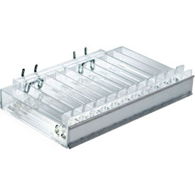 Global Approved 225512 12 Compartment Tray W/Pushers & Tracks 10"W x 1.25"H x 6"D CLR - Pkg Qty 2