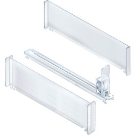 Global Approved 225912 10 Compartment Tall Spring-Loaded Pusher Track Kit CLR 1-Pack