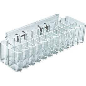 Global Approved 225530 Cosmetic Tray W/24 Slots  10.25"W x 2.5"H x 3"D CLR - Pkg Qty 2