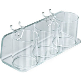 Global Approved 225591 3 Cup Cosmetic Display  8"W x 2.625"H x 2.75"D CLR - Pkg Qty 2