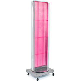 Global Approved 700258-PNK Pegboard Floor Stand W/5" C Channel Sliding 16"W x 66"H PK 1 Pc