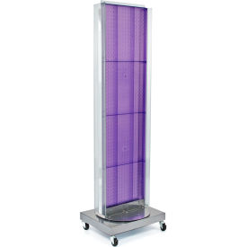 Global Approved 700258-PUR Pegboard Floor Stand W/5" C Channel Sliding 16"W x 66"H PL 1 Pc