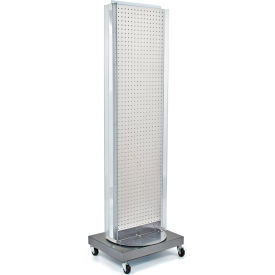 Global Approved 700258-WHT Pegboard Floor Stand W/5" C Channel Sliding 16"W x 66"H WH 1 Pc