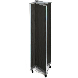 Global Approved 700461-BLK Pinwheel Pegboard Display W/Wheel Base 13.5"W x 60"H BK 1 Pc