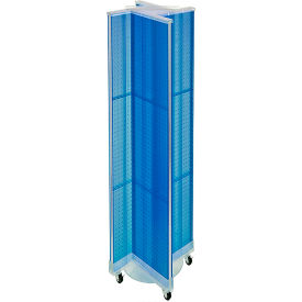 Global Approved 700461-BLU Pinwheel Pegboard Display W/Wheel Base 13.5"W x 60"H BL 1 Pc