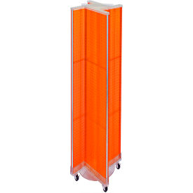 Global Approved 700461-ORG Pinwheel Pegboard Display W/Wheel Base 13.5"W x 60"H RG 1 Pc