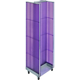 Global Approved 700431-PUR H-Shaped Pegboard Display W/Wheel Base 16"W x 60"H PL 1 Pc