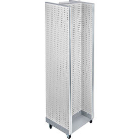 Global Approved 700431-WHT H-Shaped Pegboard Display W/Wheel Base 16"W x 60"H WH 1 Pc
