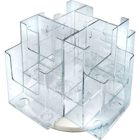 Global Approved 252805 Revolving Brochure HLR W/8 Pockets 4"W x 7"H CLR 1-Pack