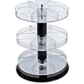 Global Approved 226030 3-Tier Revolving Counter Display 13.5"W CLR 1 Pc