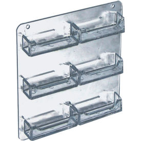 Global Approved 252221 Wall Mount Business Card HLR W/6 Pockets 8.5"W x 8.5"H CLR - Pkg Qty 2