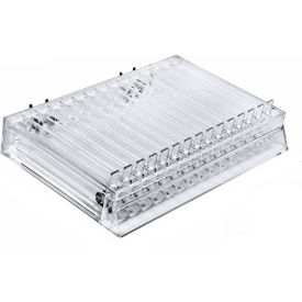Global Approved 225515 15 Compartment Tray W/Pushers & Tracks  11.75"W x 2"H x 8"D CLR - Pkg Qty 2