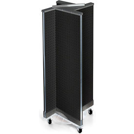 Global Approved 700443-BLK Pinwheel Pegboard Display W/Wheel Base 13.5"W x 44"H BK 1 Pc