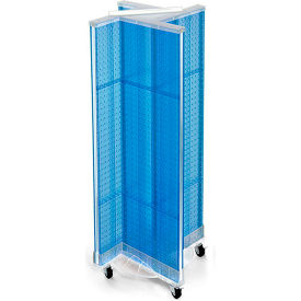 Global Approved 700443-BLU Pinwheel Pegboard Display W/Wheel Base 13.5"W x 44"H BL 1 Pc