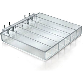 Global Approved 225560 6 Compartment Nail Polish Tray  8.625"W x 1.25"H x 7.5"D CLR - Pkg Qty 2