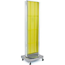Global Approved 700258-YEL Pegboard Floor Stand W/5" C Channel Sliding 16"W x 66"H YL 1 Pc