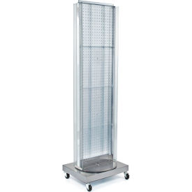 Global Approved 700258-CLR Pegboard Floor Stand W/5" C Channel Sliding 16"W x 66"H CLR 1 Pc