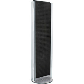 Global Approved 700256-BLK Pegboard Floor Stand W/5" C Channel Sliding 16"W x 60"H BK 1 Pc