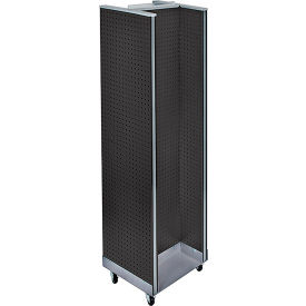 Global Approved 700431-BLK H-Shaped Pegboard Display W/Wheel Base 16"W x 60"H BK 1 Pc