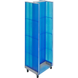 Global Approved 700431-BLU H-Shaped Pegboard Display W/Wheel Base 16"W x 60"H BL 1 Pc