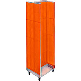 Global Approved 700431-ORG H-Shaped Pegboard Display W/Wheel Base 16"W x 60"H RG 1 Pc