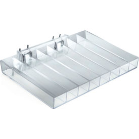 Global Approved 225568 8 Compartment Nail Polish Tray  12.25"W x 1.25"H x 8"D CLR - Pkg Qty 2