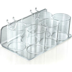 Global Approved 225580 6 Cup Cosmetic Display  8"W x 2.625"H x 5"D CLR - Pkg Qty 2