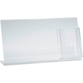 Global Approved 252057 L-Shaped Acrylic Sign HLR W/Trifold Brochure Pocket 16"W x 8.5"H - Pkg Qty 2