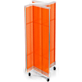 Global Approved 700443-ORG Pinwheel Pegboard Display W/Wheel Base 13.5"W x 44"H RG 1 Pc