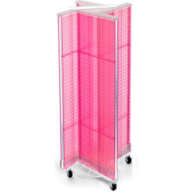 Global Approved 700443-PNK Pinwheel Pegboard Display W/Wheel Base 13.5"W x 44"H PK 1 Pc