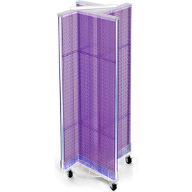 Global Approved 700443-PUR Pinwheel Pegboard Display W/Wheel Base 13.5"W x 44"H PL 1 Pc