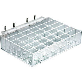 Global Approved 225529 36 Compartment Cosmetic Tray  7.125"W x 1.5"H x 5"D CLR - Pkg Qty 2