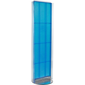 Global Approved 700256-BLU Pegboard Floor Stand W/5" C Channel Sliding 16"W x 60"H BL 1 Pc