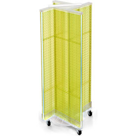 Global Approved 700443-YEL Pinwheel Pegboard Display W/Wheel Base 13.5"W x 44"H YL 1 Pc