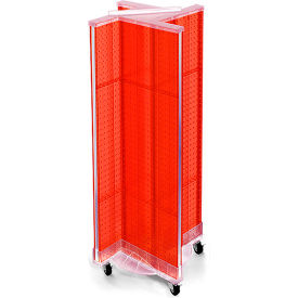 Global Approved 700443-RED Pinwheel Pegboard Display W/Wheel Base 13.5"W x 44"H Red 1 Pc