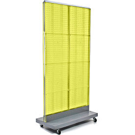 Global Approved 700732-YEL Pegboard Floor Stand 32"W x 60"H 1 Pc