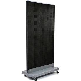 Global Approved 700732-BLK Pegboard Floor Display 32"W x 60"H BK 1 Pc