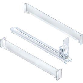 Global Approved 225910 10 Compartment Spring-Loaded Pusher Track Kit CLR 1-Pack