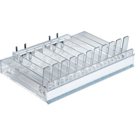 Global Approved 225511 11 Section Tray W/Pushers & Tracks-10.375"W x 1.75"H x 7.5"D- CLR - Pkg Qty 2