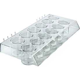 Global Approved 225579 12 Cup Cosmetic Display  15.75"W x 2.5"H x 7"D CLR - Pkg Qty 2