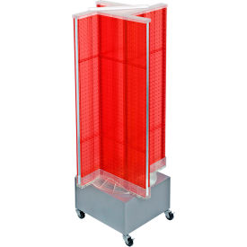 Global Approved 700445-RED Pinwheel Pegboard Display 13.5"W x 44"H Red 1 Pc