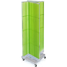 Global Approved 700422-GRE Pinwheel Pegboard Display W/Wheel RB 16"W x 60"H GN 1 Pc