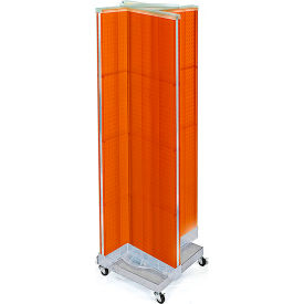 Global Approved 700422-ORG Pinwheel Pegboard Display W/Wheel RB 16"W x 60"H RG 1 Pc