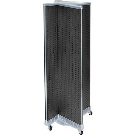 Global Approved 700421-BLK Pinwheel Pegboard Display W/Wheels 16"W x 60"H BK 1 Pc
