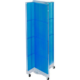 Global Approved 700421-BLU Pinwheel Pegboard Display W/Wheels 16"W x 60"H BL 1 Pc