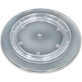 Global Approved 610115-CLR Flat Revolving Display Base 0.75"H x 15"Dia CLR - Pkg Qty 10