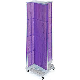 Global Approved 700422-PUR Pinwheel Pegboard Display W/Wheel RB 16"W x 60"H PL 1 Pc