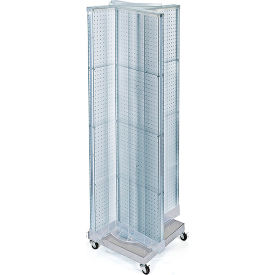Global Approved 700422-CLR Pinwheel Pegboard Display W/Wheel RB 16"W x 60"H CLR 1 Pc