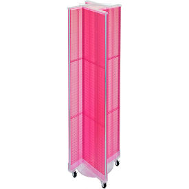 Global Approved 700461-PNK Pinwheel Pegboard Display W/Wheel Base 13.5"W x 60"H PK 1 Pc